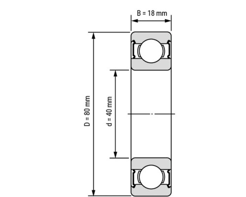 Подшипник ArtNC 6208-2RS-P5-C3-ZV3 (упаковка 8 шт)