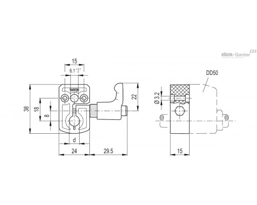 Основание для шпинделя BSA-T50-6-SST (CE.87951) ELESA+GANTER