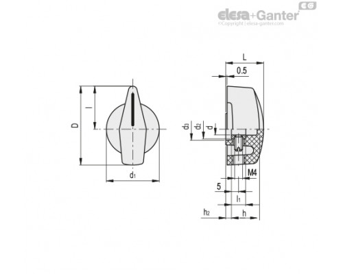 Ручка индикатора MI.204/55 B-8 (40302) ELESA+GANTER