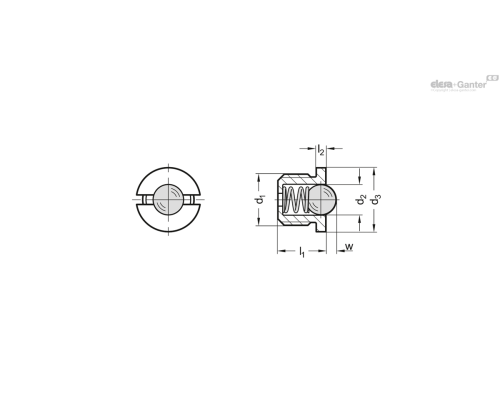 Фиксатор пружинный GN 616.2-M5-ST ELESA+GANTER