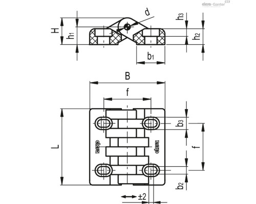 Петля CFA.65-SL-H (422272) ELESA+GANTER