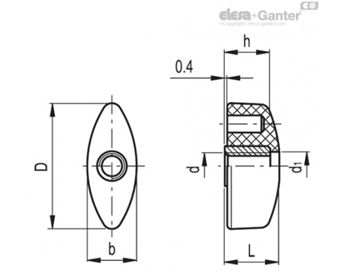 Зажимной барашек CT.476/30 FP-M5 (8326) ELESA+GANTER