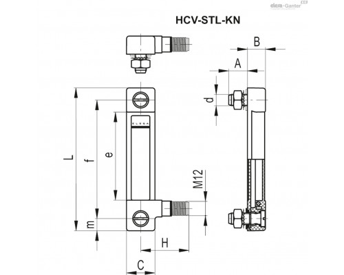 Индикатор HCV.127-STL-AX-M12-KN (11194-KN) ELESA+GANTER
