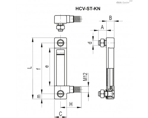 Индикатор HCV.127-STL-AX-M12-KN (11194-KN) ELESA+GANTER