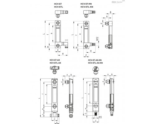 Индикатор HCV.127-STL-AX-M12-KN (11194-KN) ELESA+GANTER