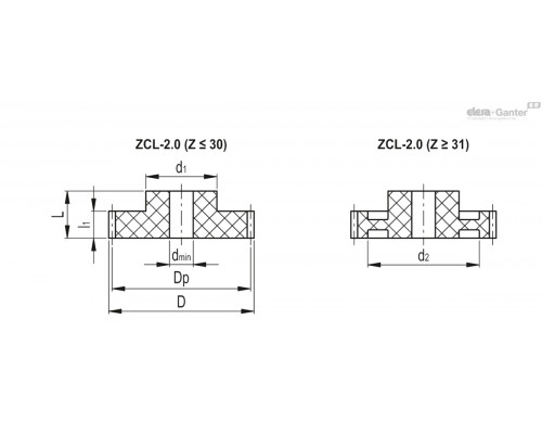 Зубчатая передача ZCL-2.0-90 (550657) ELESA+GANTER