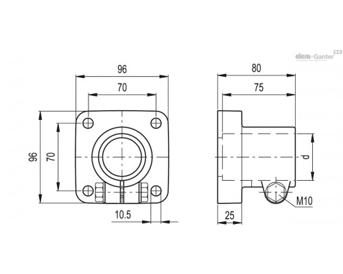 Основание TTA.48-SST (419651) ELESA+GANTER
