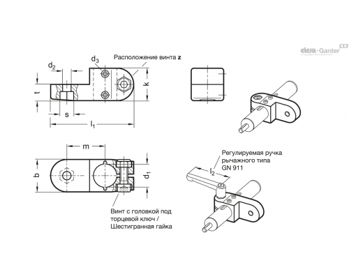 Зажим GN 273.1-B18-2-SW ELESA+GANTER