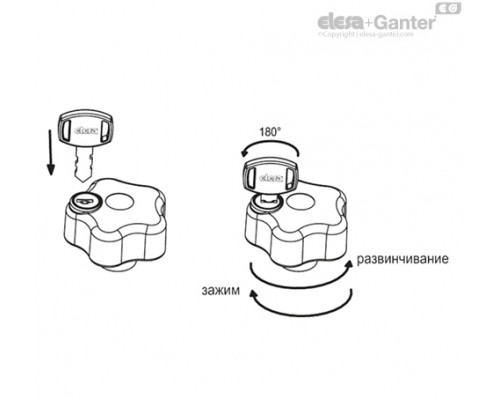 Лепестковая ручка с функцией защиты VLSK.63 B-M6-U (76801) ELESA+GANTER