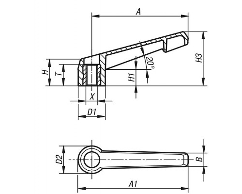 Рукоятка K0175.105X20 Kipp