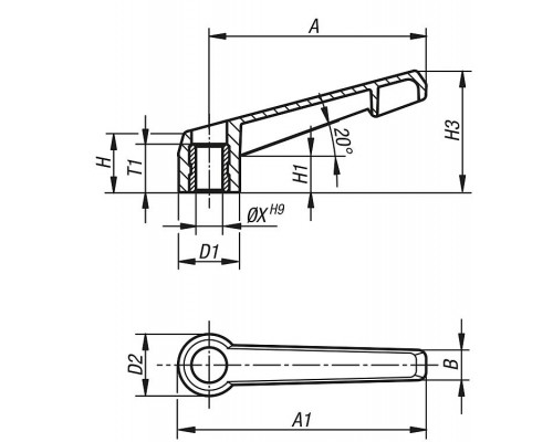 Рукоятка K0175.105X20 Kipp