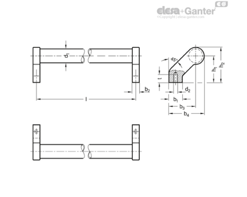 Трубчатая ручка GN 333.6-28-250 ELESA+GANTER