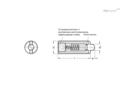 Фиксатор пружинный GN 616.1-M16-SS ELESA+GANTER