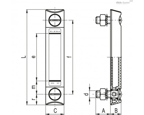 Индикатор HCX.76-AR-SST-M10 (11313-R) ELESA+GANTER