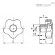 Лепестковая поворотная ручка VCT.32 AZ-M6-C9 (69743-C9) ELESA+GANTER