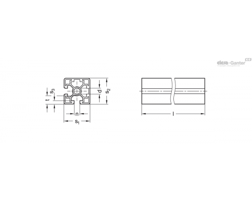 Профиль GN 11b-454510N-N-2-4 ELESA+GANTER