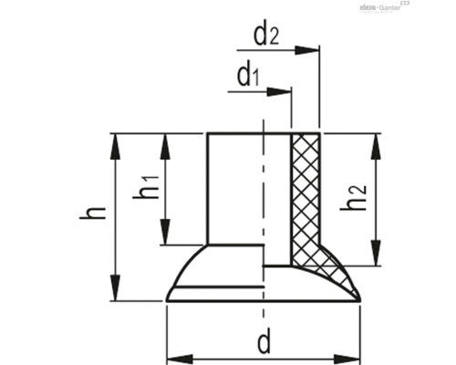 Вакуумная присоска VVH-15-A (VV.52044) ELESA+GANTER