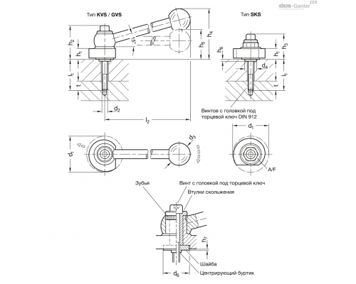 Эксцентриковый кулачок GN 918-40-KVS-R-20 ELESA+GANTER