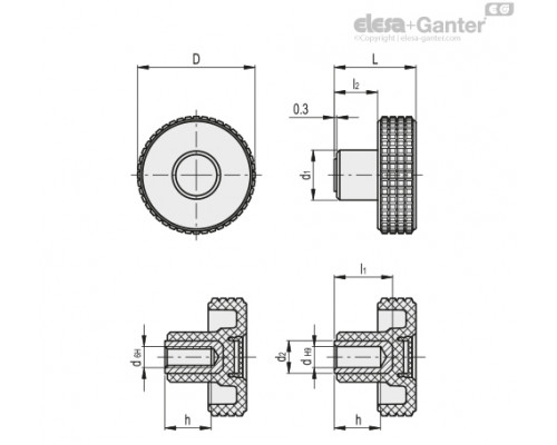 Ручка с накаткой MBT.30 B-M6-C9 (34206-C9) ELESA+GANTER