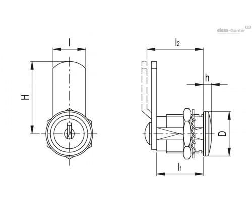 Замок CS.20-32-20-M-SST (421447) ELESA+GANTER