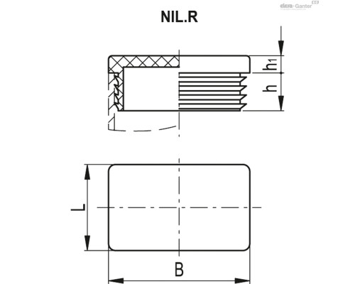 Заглушка NIL.R-70x20-C34 (435570-C34) ELESA+GANTER