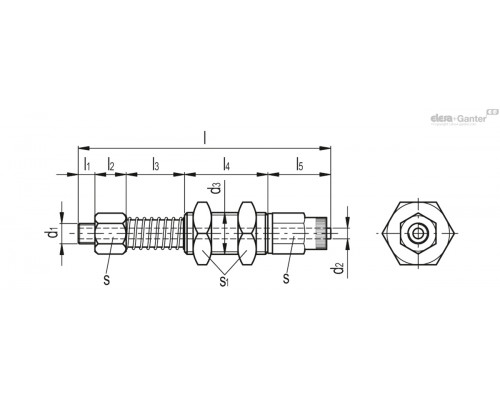 Крепление VPA-08-65-G1/8-M (VV.39103) ELESA+GANTER