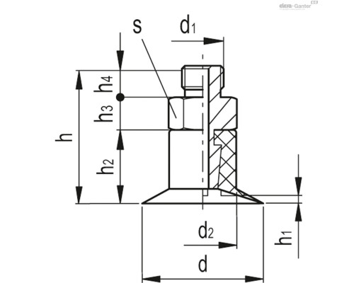 Вакуумная присоска VVA-17-M5-T-N (VV.45007) ELESA+GANTER