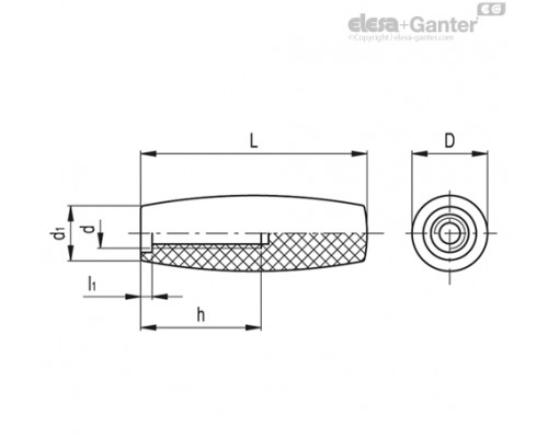 Коническая ручка I.195/60-M8 (20401) ELESA+GANTER