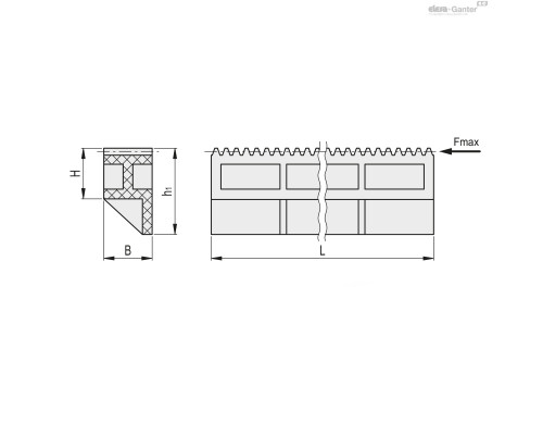 Реечная передача ZCR-1.0-150-PD (552121) ELESA+GANTER