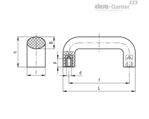 Мостовидная ручка M.243/100 (36501) ELESA+GANTER