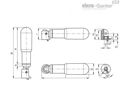 Откидная ручка IRS.820/65 FOLD-O-MATIC-SST (28496) ELESA+GANTER