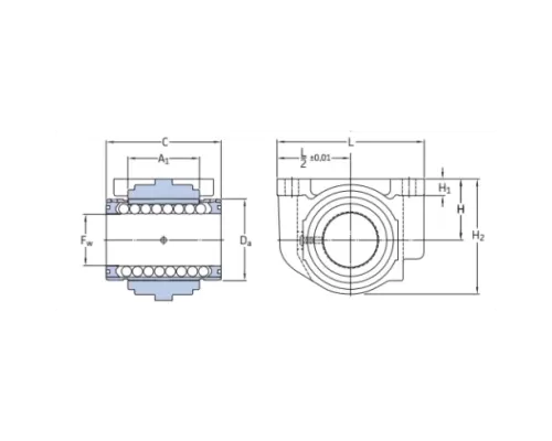 Линейный подшипник в сборе с корпусом SKF LUCR 12 D-2LS