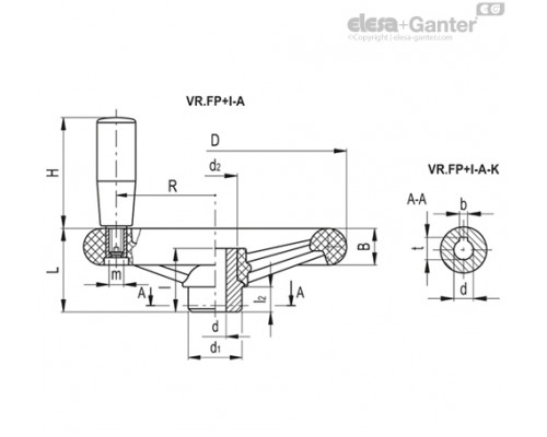 Маховик со спицами VR.100 FP+I-A10 (77121-10) ELESA+GANTER