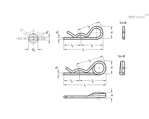 Пружинный шплинт GN 1024-ST-2-E ELESA+GANTER