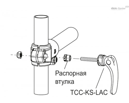 Зажим TCC-KS-LAC.80-SST-p-M8x50-R-C9 (600651-C9) ELESA+GANTER