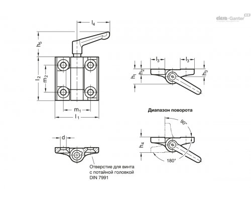 Петля GN 437.2-ZD-60-60-A-SW ELESA+GANTER