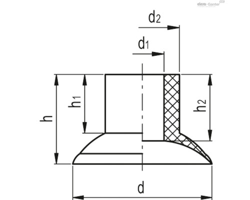 Вакуумная присоска VVH-25-S (VV.52070) ELESA+GANTER