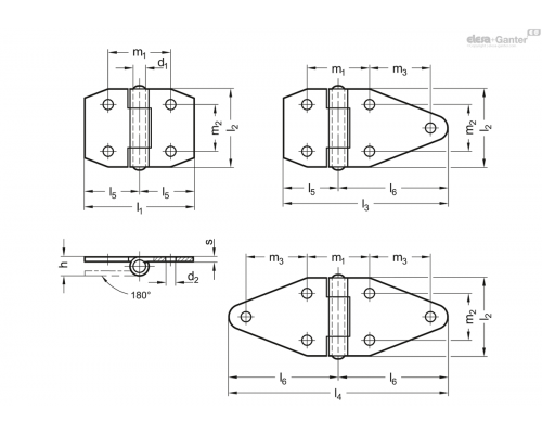 Петля GN 1364-NI-105-50-B-BL ELESA+GANTER
