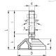 Регулируемая опора LV.A-60-14-SST-M16x68-VD (183141) ELESA+GANTER
