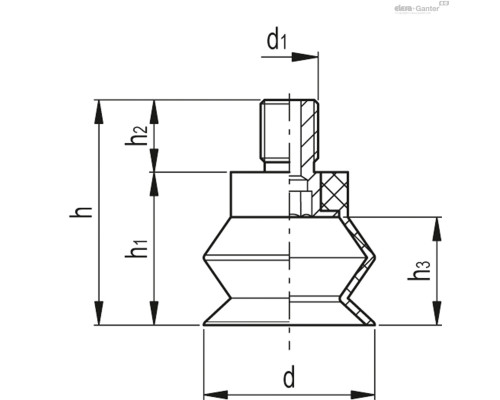 Вакуумная присоска VVL-19-M6-T-A (VV.56040) ELESA+GANTER