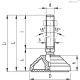 Регулируемая опора LV.A-100-14-AS-SST-M12x98-VD (184425) ELESA+GANTER