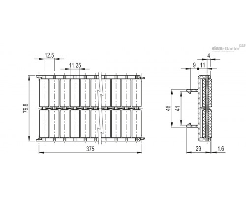 Направляющая GLB-2-RC-80-375 (419172) ELESA+GANTER