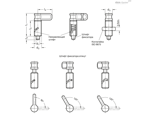Рычажный фиксатор GN 712-6-M16x1,5-AK ELESA+GANTER