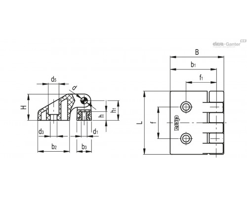 Петля CFD.40 CH-4-B-M4 (422851) ELESA+GANTER