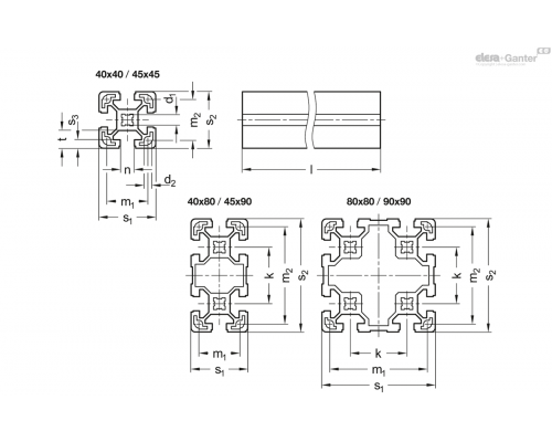 Профиль GN 10b-459010L-N-3-2 ELESA+GANTER