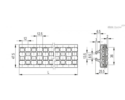 Направляющая GLA-1-RS-48-1440 (419104) ELESA+GANTER