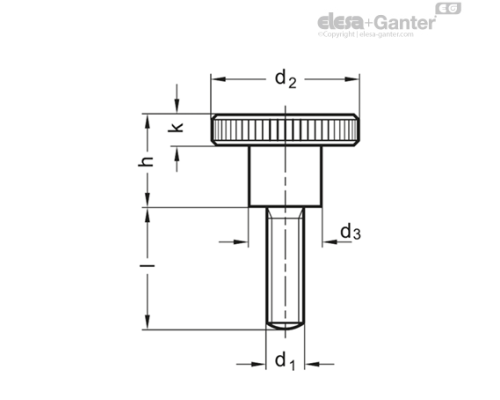Винт с накаткой DIN 464-M2,5-12-NI ELESA+GANTER