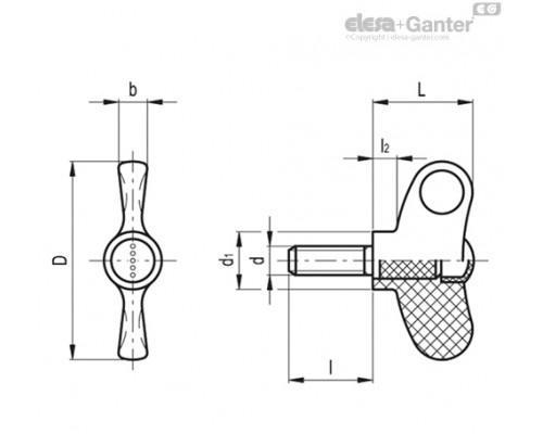 Зажимной барашек EWN.63 SST-p-M10x40-C6 (224776-C6) ELESA+GANTER