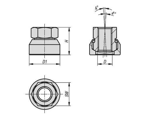 Гайки K0794.08 Kipp
