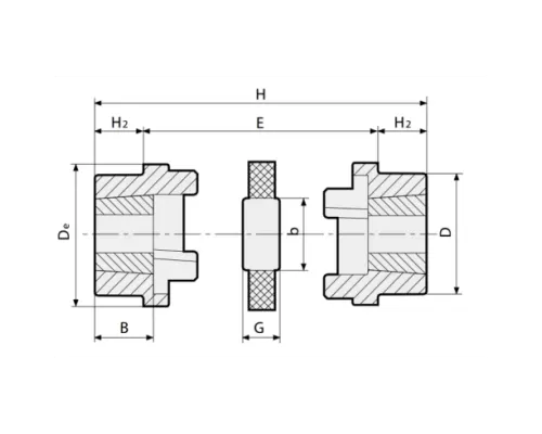 Полумуфта под расточку HRCP130 Sati Полумуфта под расточку HRCP130 Sati